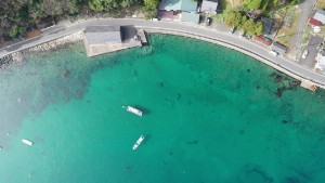 ドローン空撮発着岩壁